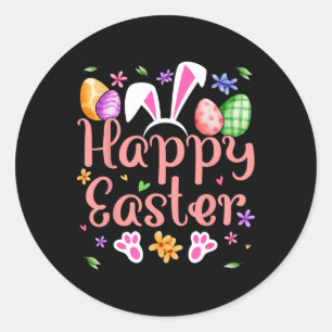 Happy Easter Bunny Spring Ostereier Osterfeier Shi Runder Aufkleber