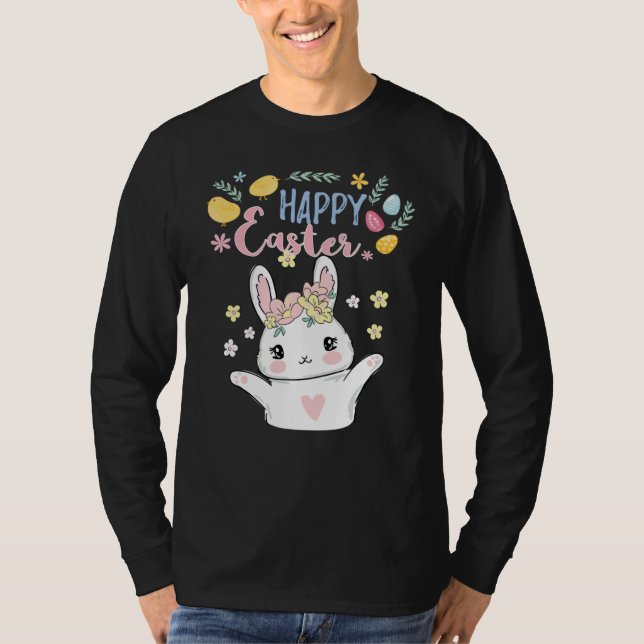 Happy Easter Busy Easter Bunny T-Shirt (Vorderseite)