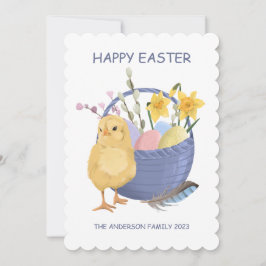 Happy Easter Chick Flat Holiday Card Feiertagskarte