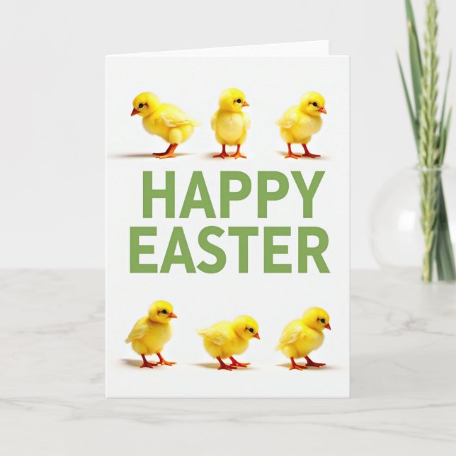Happy Easter Chicks Photo Card Karte (Vorderseite)