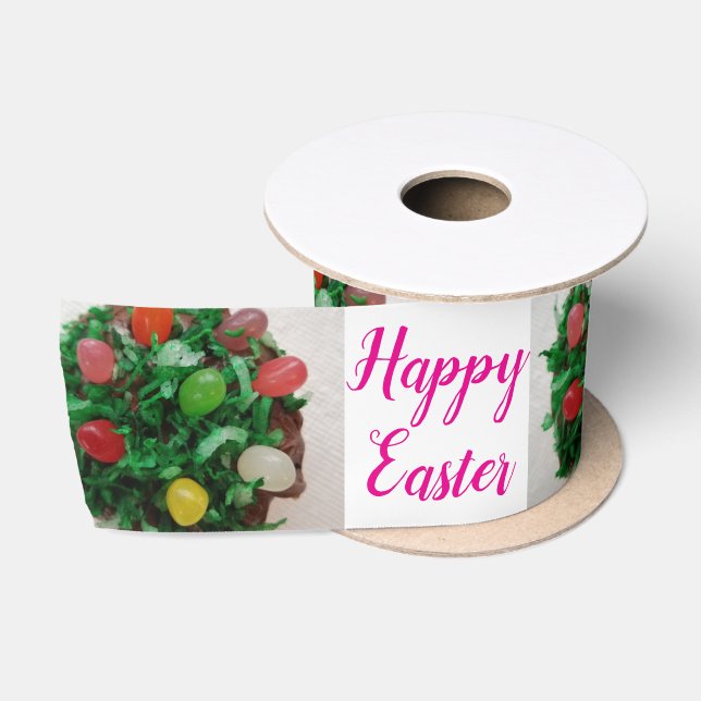 Happy Easter Colorful Jelly Candy Beans  Satinband (Spule)