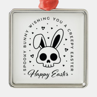 Happy Easter creepy bunny spooky theme party Ornament Aus Metall