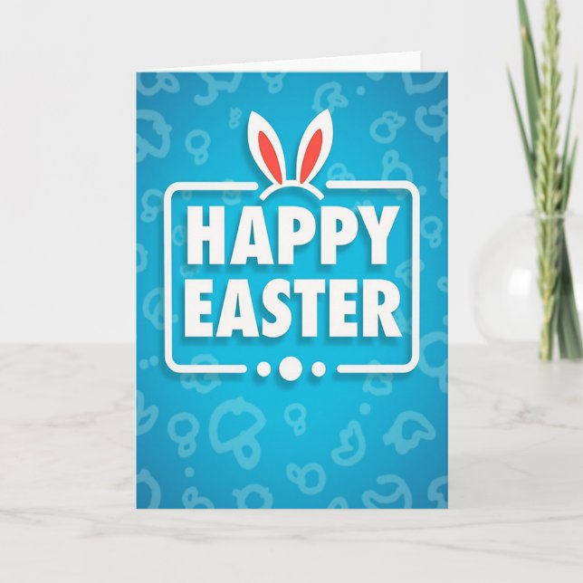Happy Easter Cute Bunny Card Karte (Vorderseite)