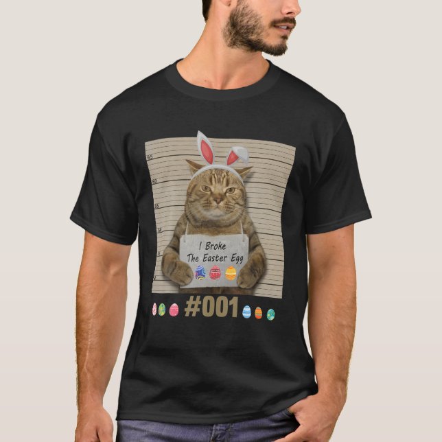 Happy Easter Cute Bunny Cat Eggs Basket Men Women T-Shirt (Vorderseite)