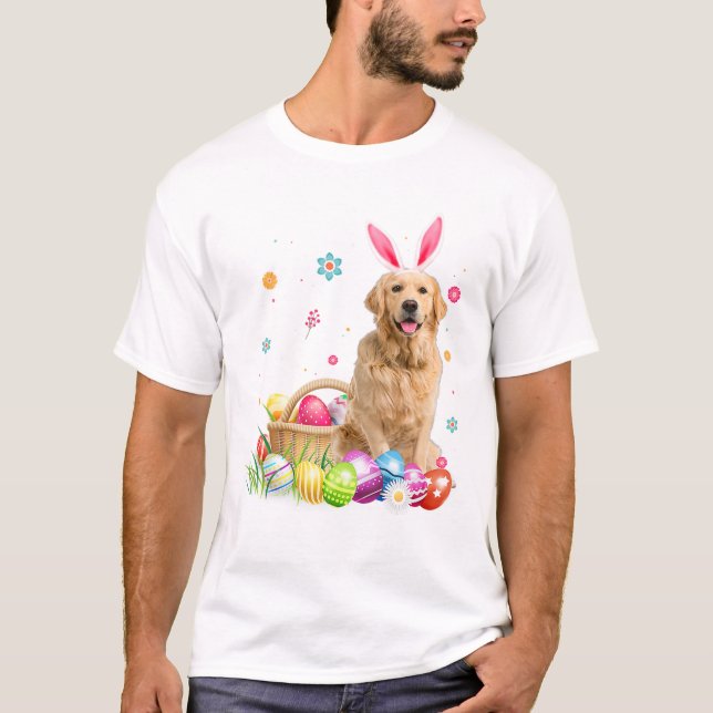 Happy Easter Cute Bunny Golden T-Shirt (Vorderseite)