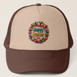 Happy Easter – Cute Bunny Lettering boné Truckerkappe