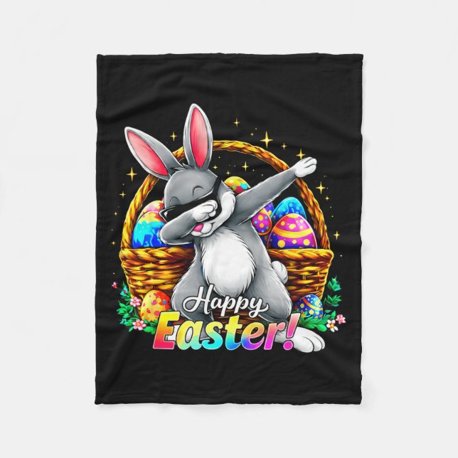 Happy Easter Dabbing Bunny Funny Egg Basket Men Bo Fleecedecke (Vorderseite)