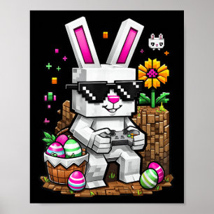 Happy Easter Day Bunny Egg Video Game Gamer Kinder Poster