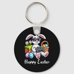 Happy Easter Day Bunny Egg Video Game Kinder Mens  Schlüsselanhänger