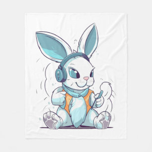 Happy Easter Day Egg Bunny Funny Gamer Boys Kinder Fleecedecke