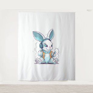 Happy Easter Day Egg Bunny Funny Gamer Boys Kinder Wandteppich