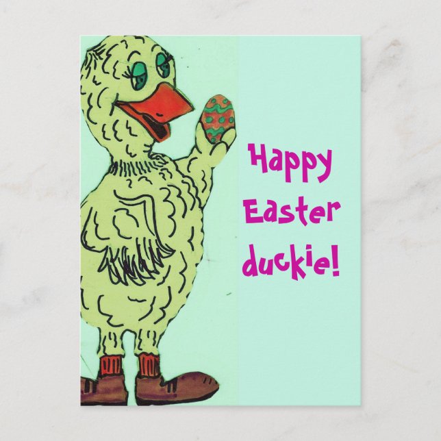 HAPPY EASTER DUCKIE Postkarte (Vorderseite)
