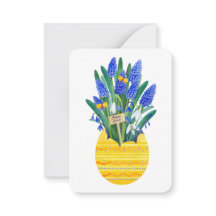 Happy Easter Egg & Blue Traube Muscari Blume