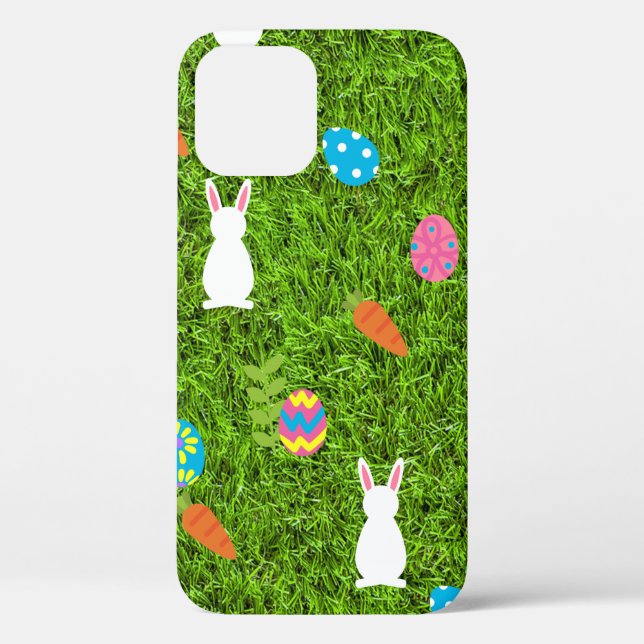 happy Easter Egg Bunny rabbit kawaii grass Case-Mate iPhone Hülle (Rückseite)