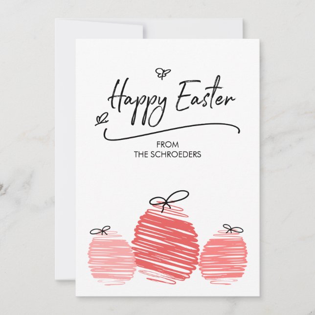 Happy Easter Egg Doodle Card Feiertagskarte (Vorderseite)
