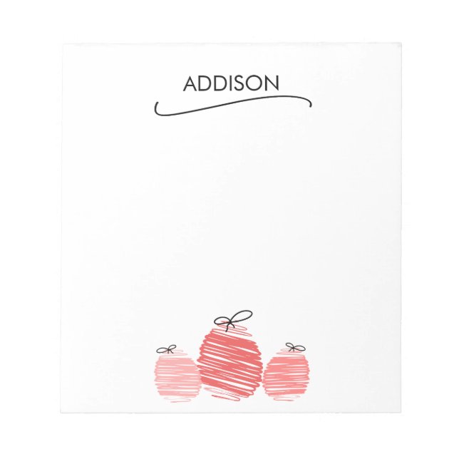 Happy Easter Egg Doodle Notepad Notizblock (Vorderseite)