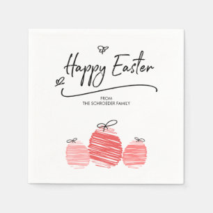 Happy Easter Egg Doodle Paper Napkins Serviette