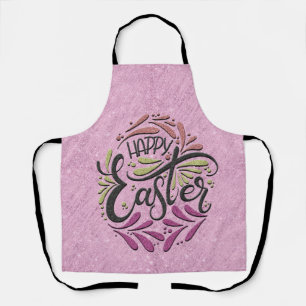 Happy Easter Egg Glittery Lilac Backen Schürze