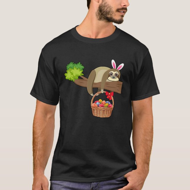 Happy Easter Egg Hunt With Sloth T-Shirt (Vorderseite)