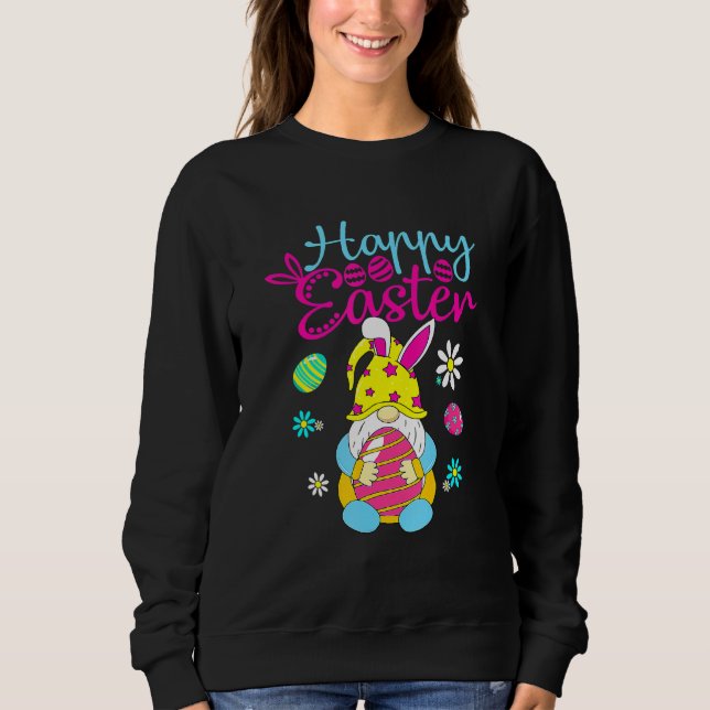 Happy Easter Egg Korb Bunny Ears Sweatshirt (Vorderseite)