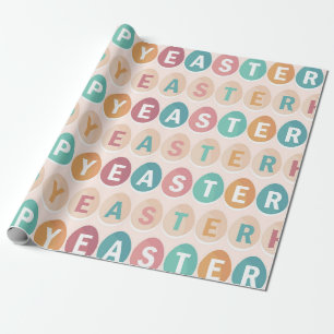 Happy Easter Egg Typografy Pattern Geschenkpapier