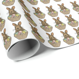 Happy Easter Eggs Basket Bunny Happy Oaster Geschenkpapier
