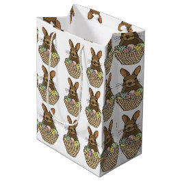 Happy Easter Eggs Basket Bunny Happy Oaster Mittlere Geschenktüte