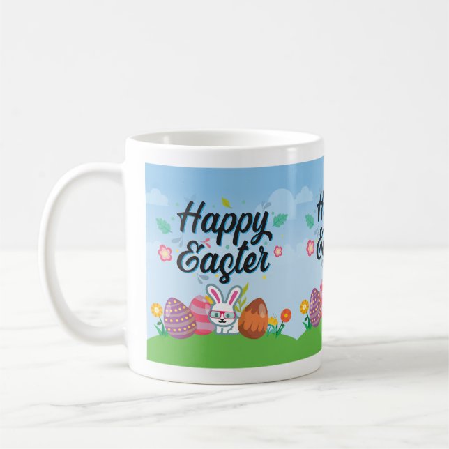 Happy Easter Eggs Bunny & Blume Kaffeetasse (Links)