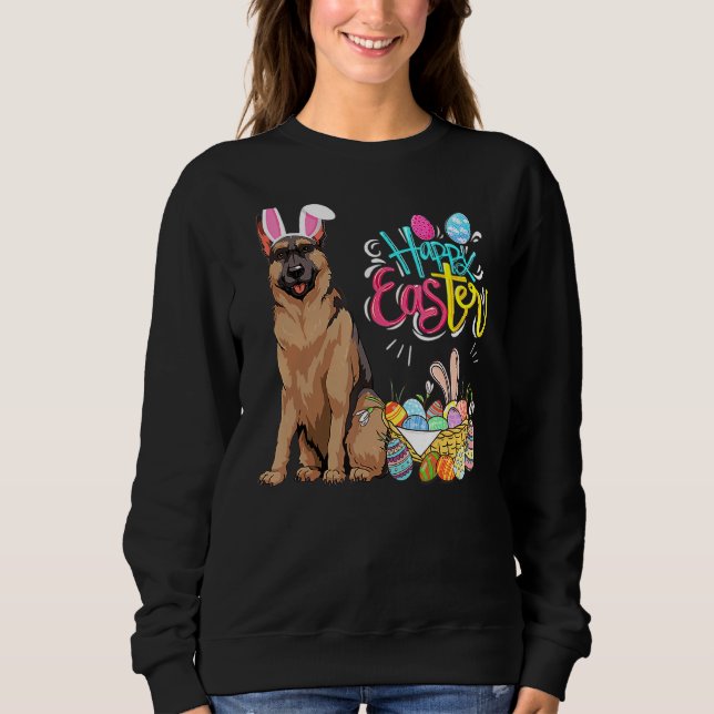 Happy Easter Eggs Bunny Dog German Shepherd Boys G Sweatshirt (Vorderseite)