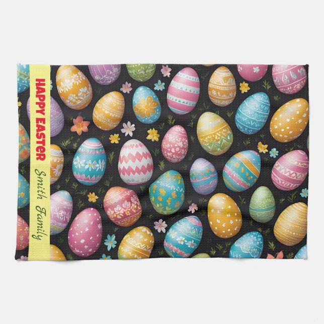 Happy Easter Eggs Collection Geschirrtuch (Horizontal)