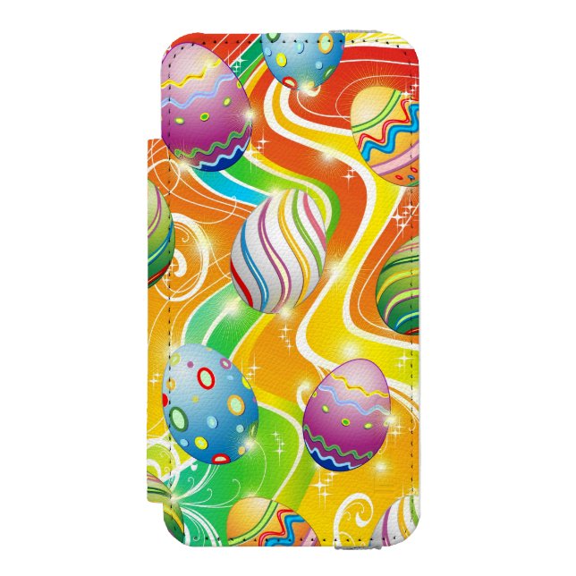 Happy Easter Eggs Festive Pattern Incipio iPhone Geldbeutel-Hülle (Folio Vorderseite)