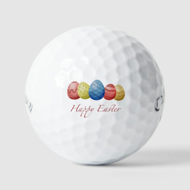 Happy Easter Eggs Golf Balls - farbenfroh Golfball (Vorderseite)