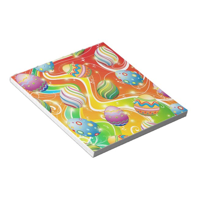 Happy Easter Eggs Ornamental Design Notizblock (angewinkelt)