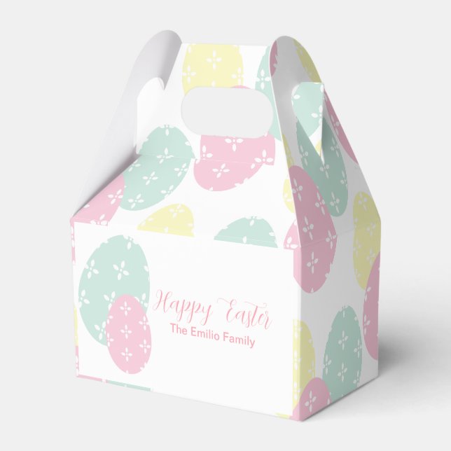 Happy Easter Eggs Pastel Birthday Gefallen Box Geschenkschachtel (Vorderseite)