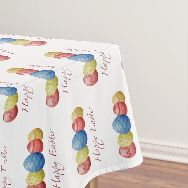 Happy Easter Eggs Tablecloth - farbenfroh festlich Tischdecke (Beispiel)