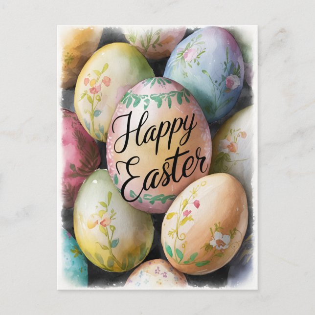 Happy Easter Eier Postkarte (Vorderseite)