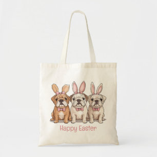 Happy Easter English Bulldogs Tragetasche