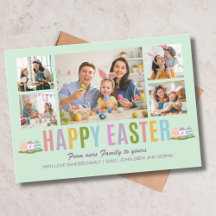 Happy Easter Family Photo Collage Green