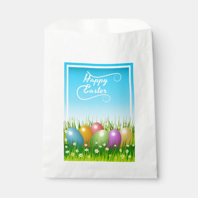 "HAPPY EASTER" - FARBHAFTE OSTEREIER GESCHENKTÜTCHEN (Vorderseite)