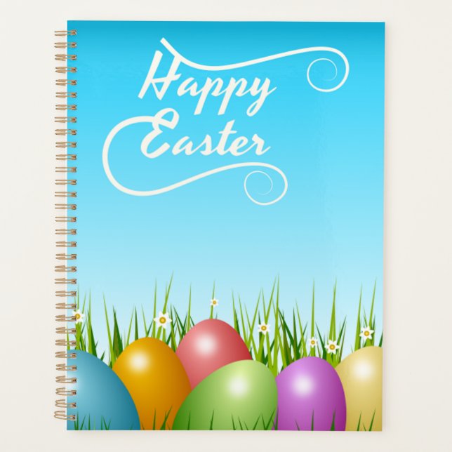 "HAPPY EASTER" - FARBHAFTE OSTEREIER PLANER (Vorderseite)