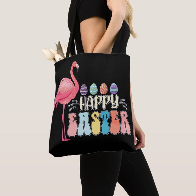 Happy Easter Flamingo Bunny Egg Basket Tasche (Von Nahem)