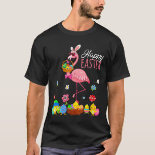 Happy Easter Flamingo mit Ostereier Bysket Hunti T-Shirt