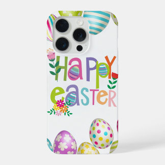 Happy Easter Floral Egg Pattern Phone Case iPhone 15 Pro Hülle