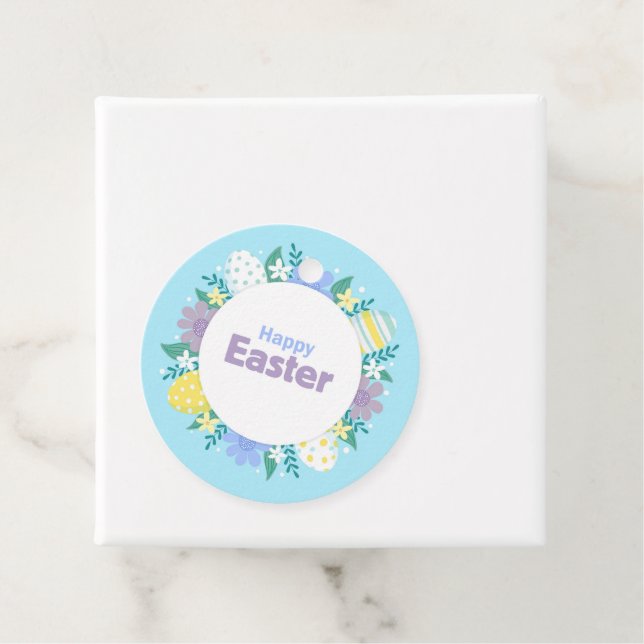 Happy Easter Flowers and Eggs  Geschenkanhänger (Beispiel)