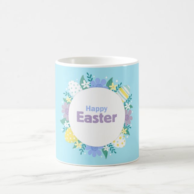 Happy Easter Flowers and Eggs  Kaffeetasse (Mittel)