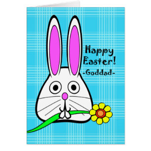 Happy Easter for Goddad, Cute Rabbit with Flower
