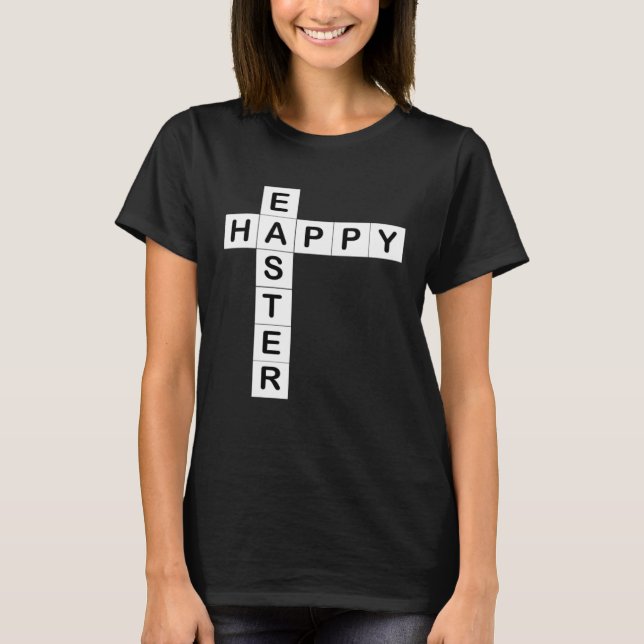 Happy Easter for  of Crosswords Puzzles Him Her T-Shirt (Vorderseite)