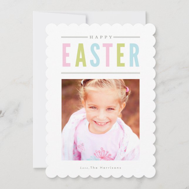 Happy Easter Foto Card Personalized Feiertagskarte (Vorderseite)