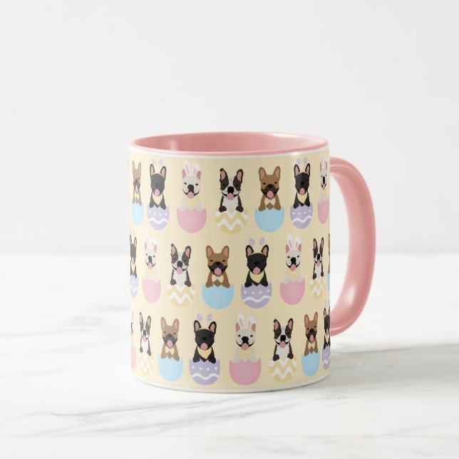 Happy Easter French Bulldog Pattern Tasse (VorderseiteRechts)