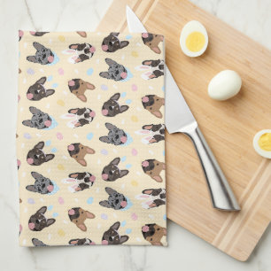 Happy Easter French Bulldogs Geschirrtuch
